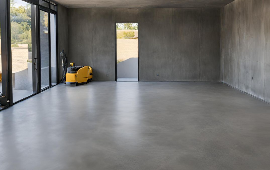 Freshly poured concrete flooring in a residential home in Bristol