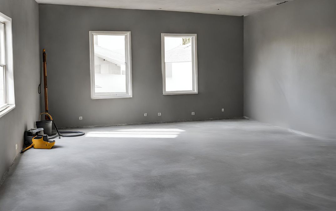 A freshly poured concrete floor for a home in Bristol