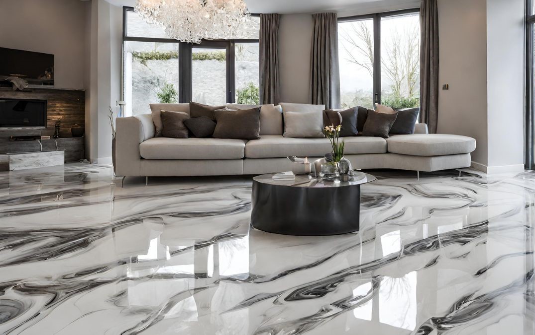 Marble effect epoxy floor in Bristol